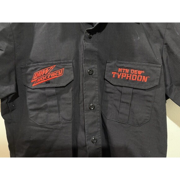 Mountain Dew Typhoon 2010 Dewmocracy Rare Employee Work Shirt MTN DEW Size S - Picture 4 of 6